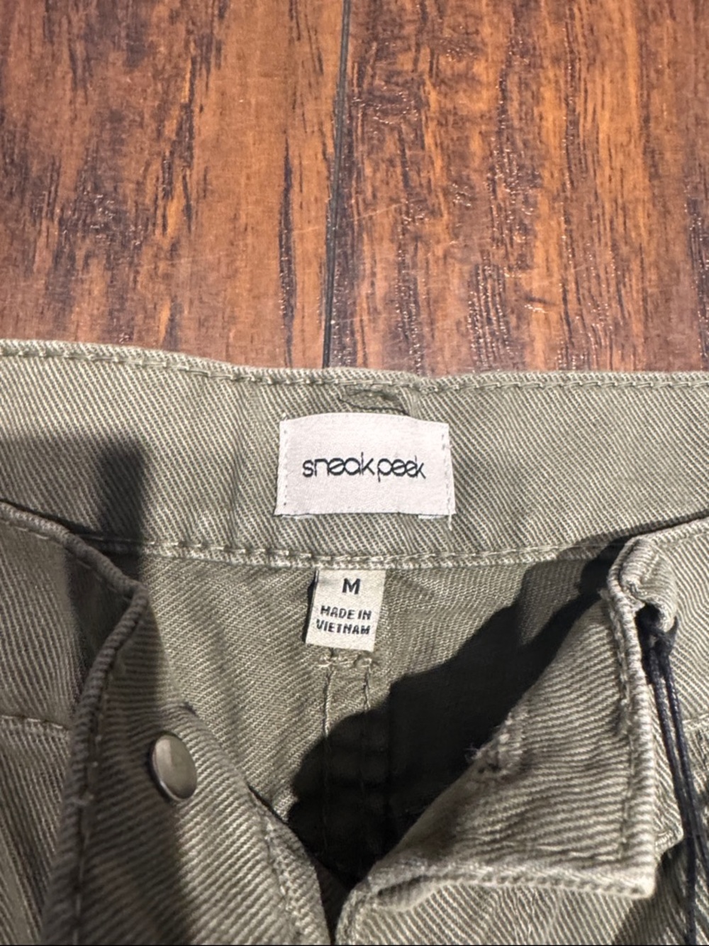 Olive Ripped Cuffed Women’s Jean Shorts - Picture 2 of 3